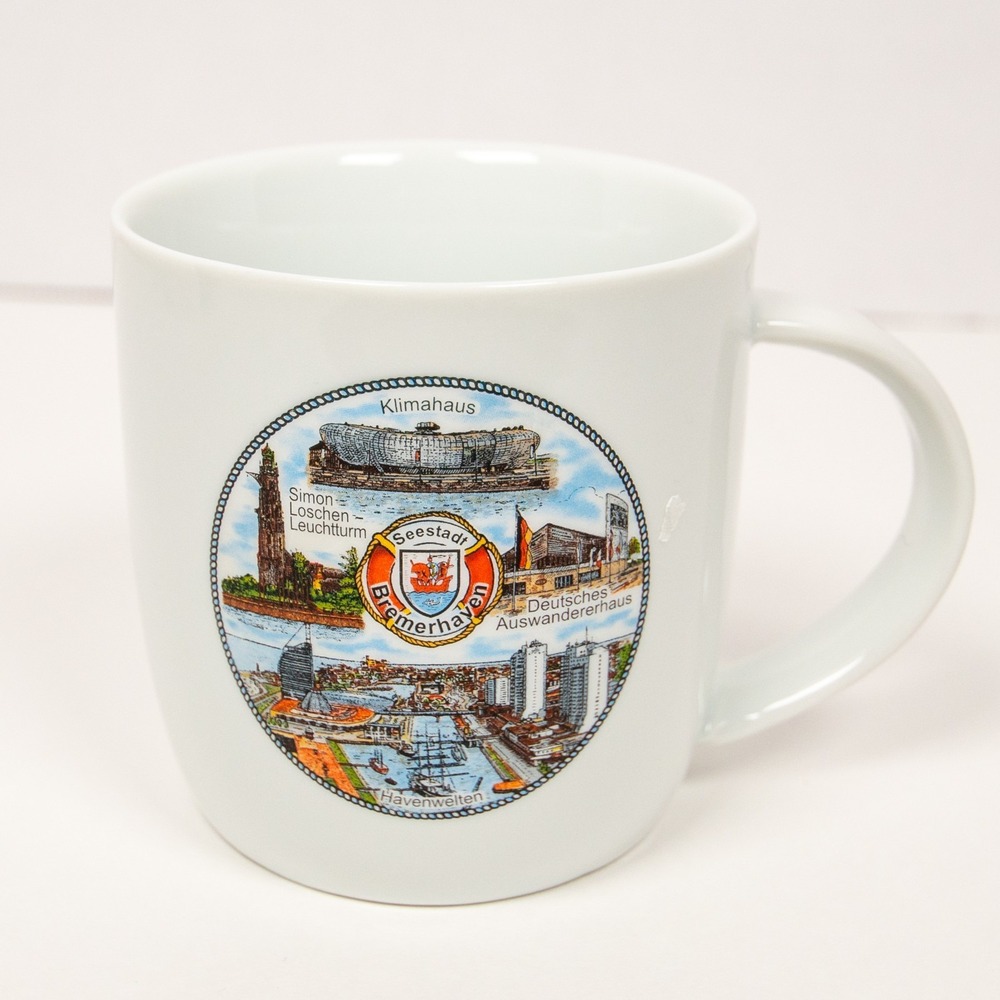 Muller Porzellan Bremerhaven Germany Souvenir Mug Bavaria Fine Porcelain